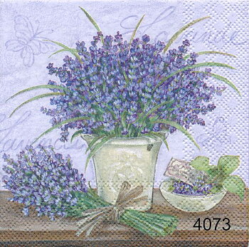 Lavendel med ljusblå botten