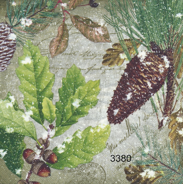 Gröna blad och kottar