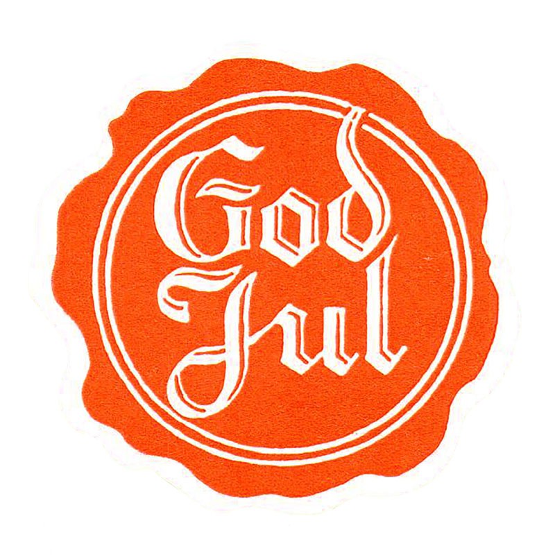 GOD JUL SIGILL VIT/RÖD Diam. 48 mm 
