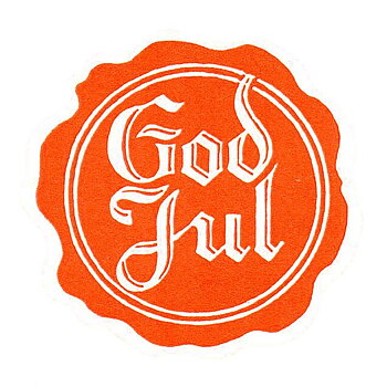 GOD JUL SIGILL VIT/RÖD Diam. 48 mm 