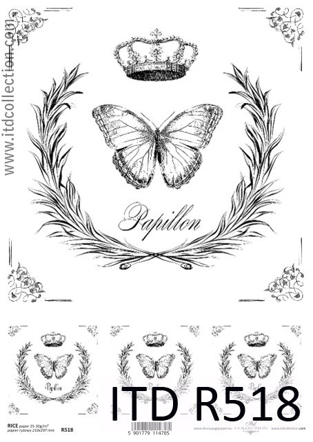 Svart-vitt motiv  papillon