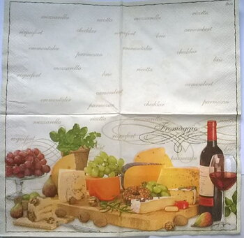 Ost och vin bricka  ( visar hela servetten)   