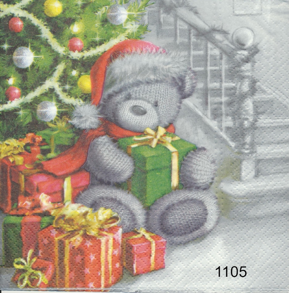 Nalle med julklappar