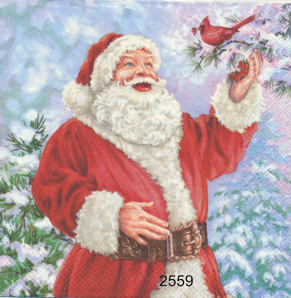 Tomte med röd fågel 