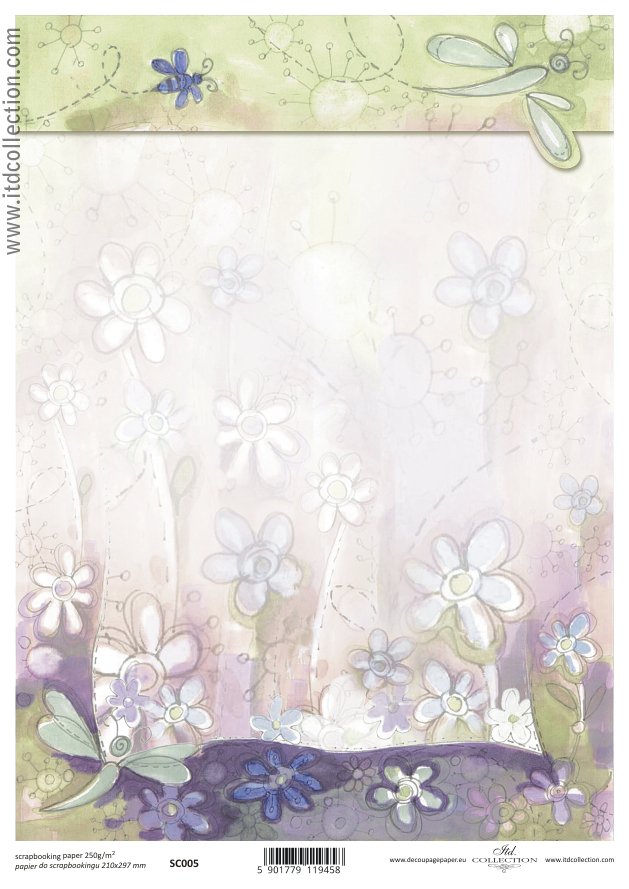 Scrapbooking paper ensidigt  A4 SCM 005
