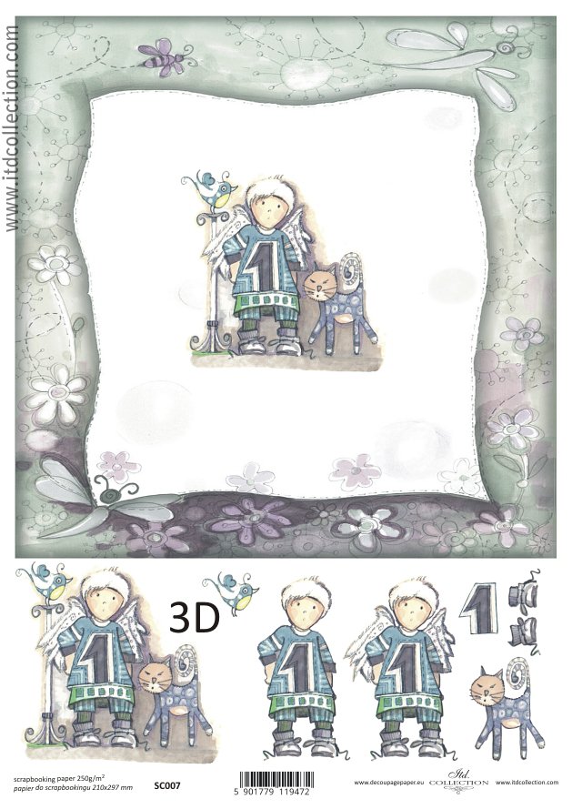 Scrapbooking paper ensidigt  A4 SCM 007