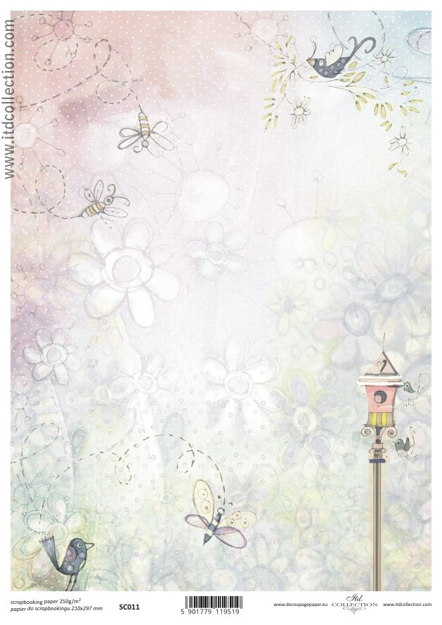 Scrapbooking paper ensidigt  A4 SCM 008