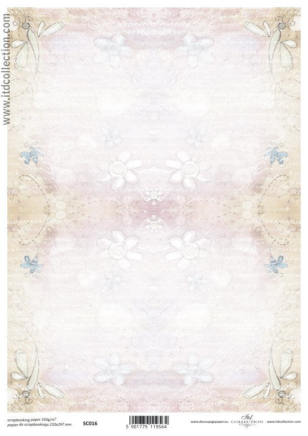 Scrapbooking paper ensidigt  A4 SCM 016
