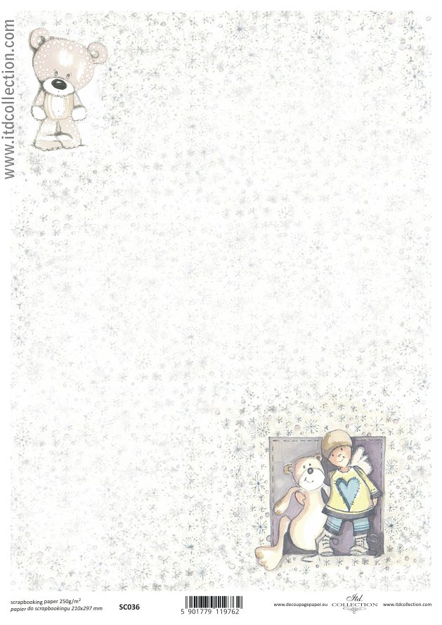 Scrapbooking paper ensidigt  A4 SC0 036