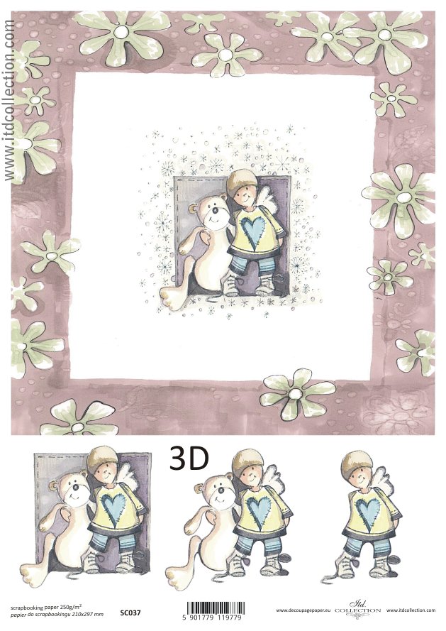 Scrapbooking paper ensidigt  A4 SC0 037