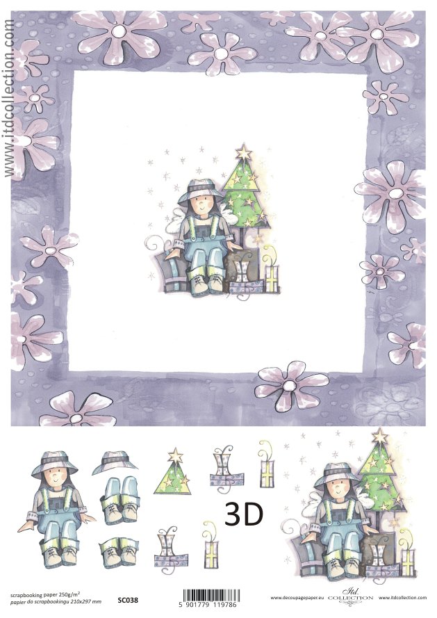 Scrapbooking paper ensidigt  A4 SC0 038