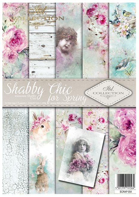  Scrapbooking papers SCRAP-054 ''Shabby Chic for Spring''