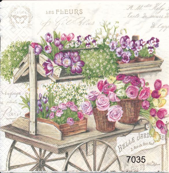 Blommor i vagn 