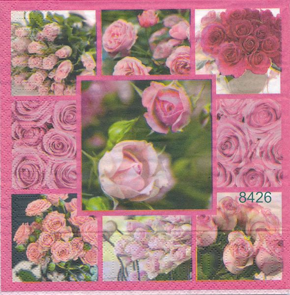 Olika rosbilder collage