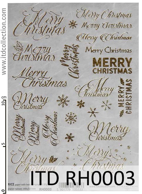 A5 storlek Hot print Guld  text Merry Christmas