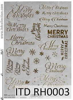 A5 storlek Hot print Guld  text Merry Christmas