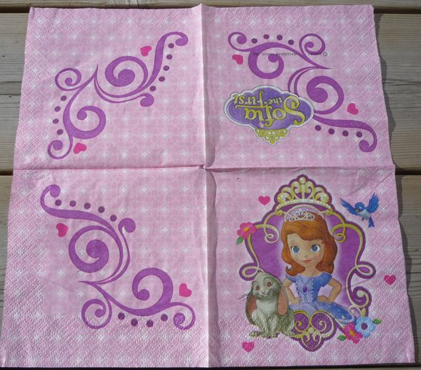 KAFFESERVETT  Sofia the First (bilden visar hela servetten)