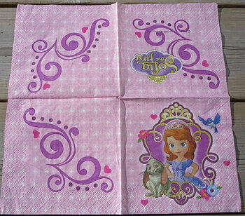 KAFFESERVETT  Sofia the First (bilden visar hela servetten)