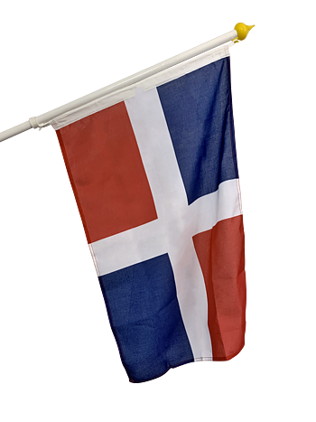 Dominikanska republikens fasadflagga utan statsvapen