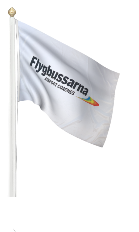 Reklamflagga / Företagsflagga / Flaggstångsflagga med digitaltryck liggande modell 300x180cm, pris från