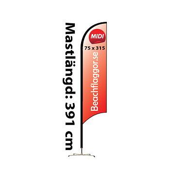 Beachflagga Haj Midi Komplett Paket 1