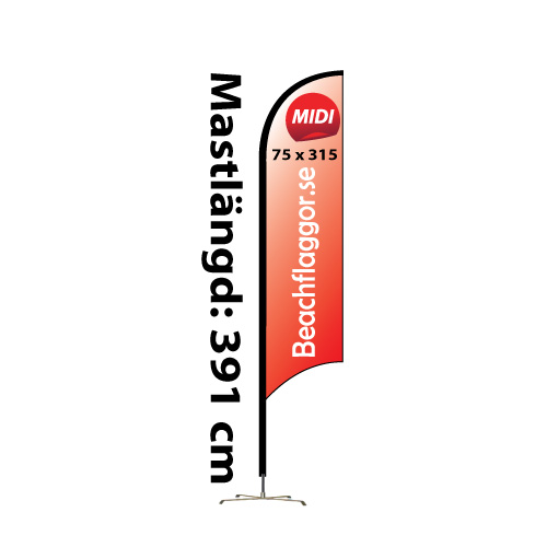 Beachflagga Haj Midi Komplett Paket 2 - 2