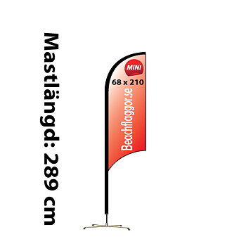 Beachflagga Haj Mini Komplett paket 2
