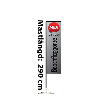 Beachflagga Rak Midi Komplett paket 2