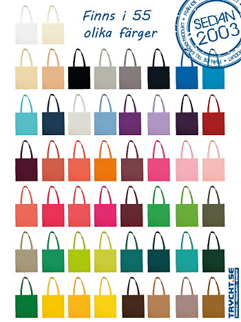  Tygkasse med långa handtag i hela 55 olika färger          FRÅN
