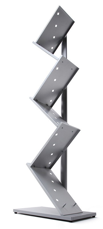 Broschyrställ Zig Zag 6xA4, metall