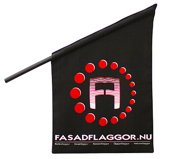 Fasadflagga i tyg 60x40cm med genomtryck. Pris från
