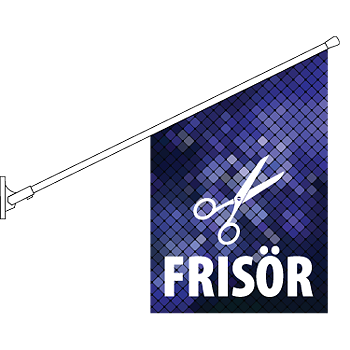 Frisör flagga med sax