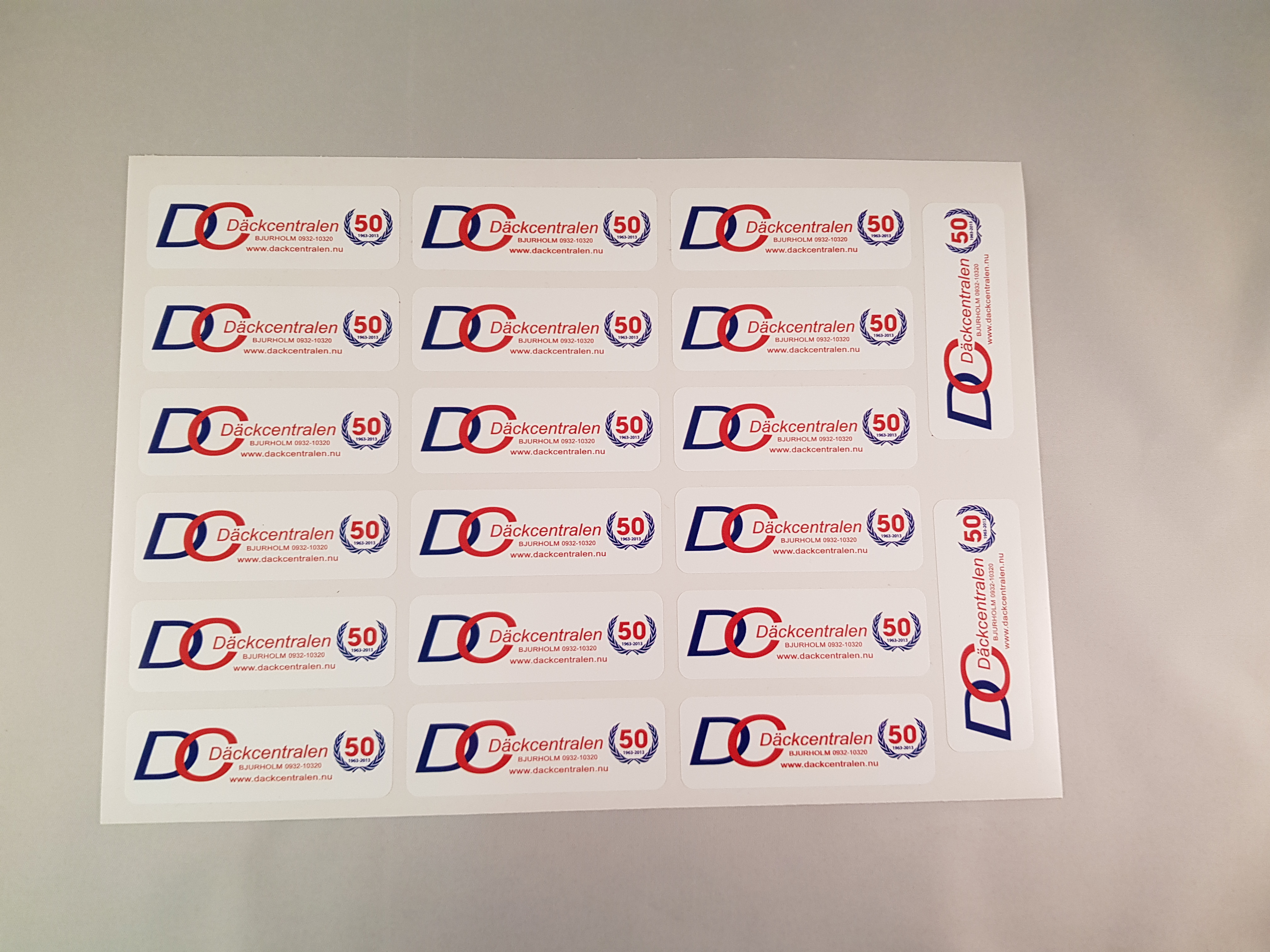 Digitaltryckt dekal rektangulär eller oval 10x4cm pris från