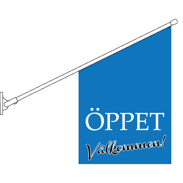 Öppet/Välkommen Flagga