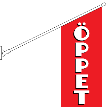 Lång Öppet flagga 