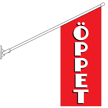 Lång Öppet flagga 