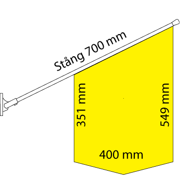 Kioskflagga spetsig med egen design - 2