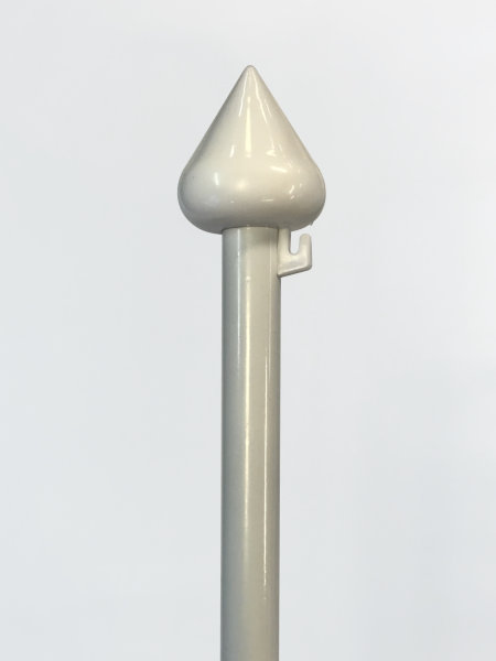 Aluminium flaggstång med vitknopp 19 mm - 2