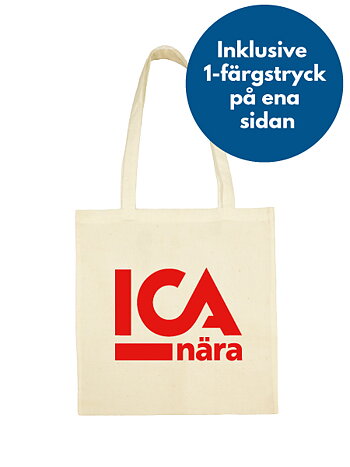  Tygkasse med långa handtag  inklusive 1-färgstryck på en sida       FRÅN