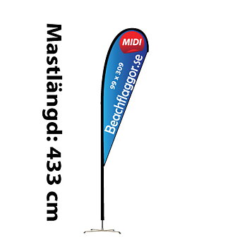 Beachflagga Droppen Midi Komplett Paket 2