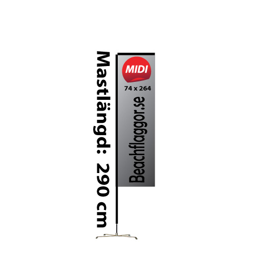 Beachflagga Rak Midi Komplett paket 1