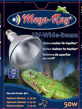 Mega-Ray UV-Wide-Beam HID 50 W med multi-ballast och lampsockel