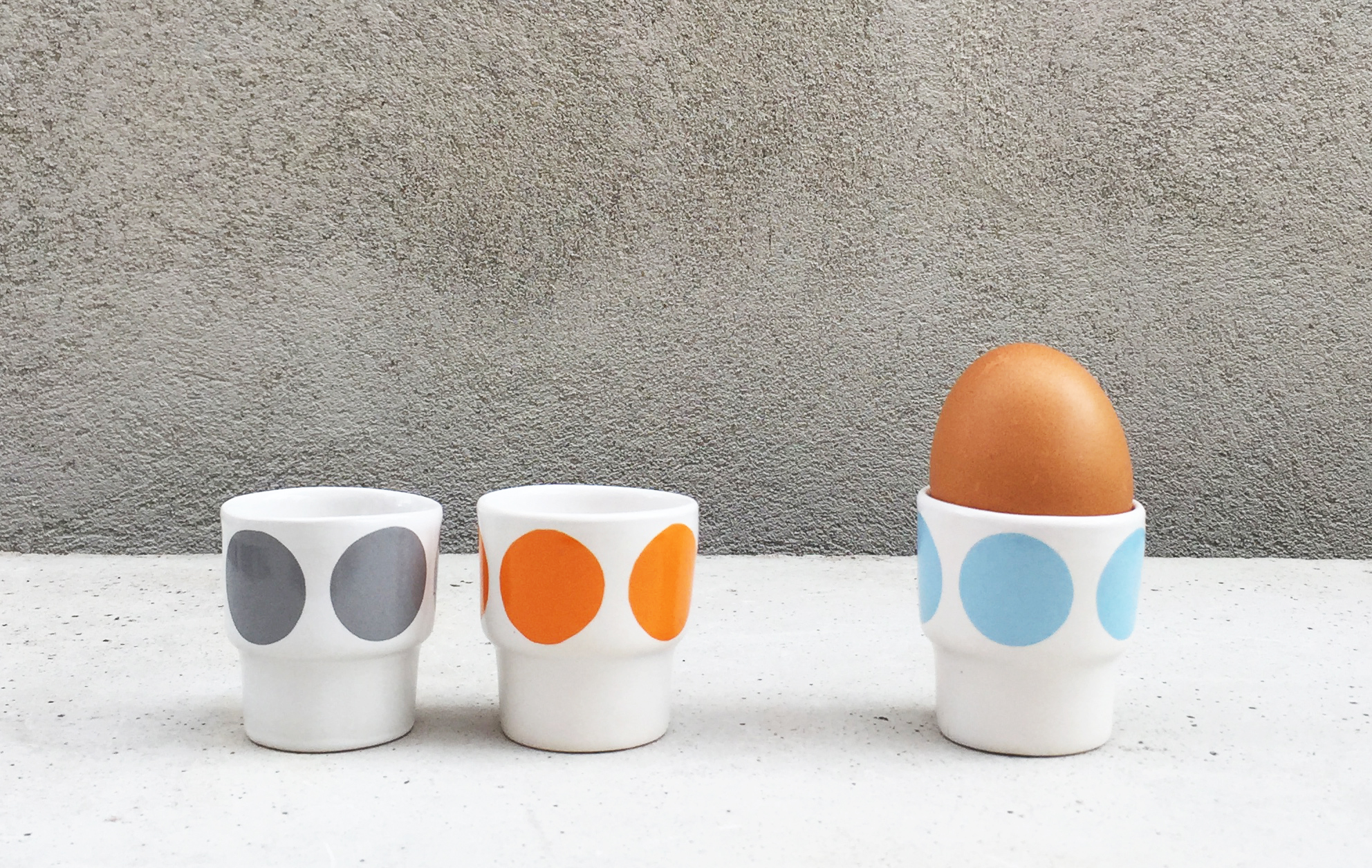 EGGCUPS gray dots X2