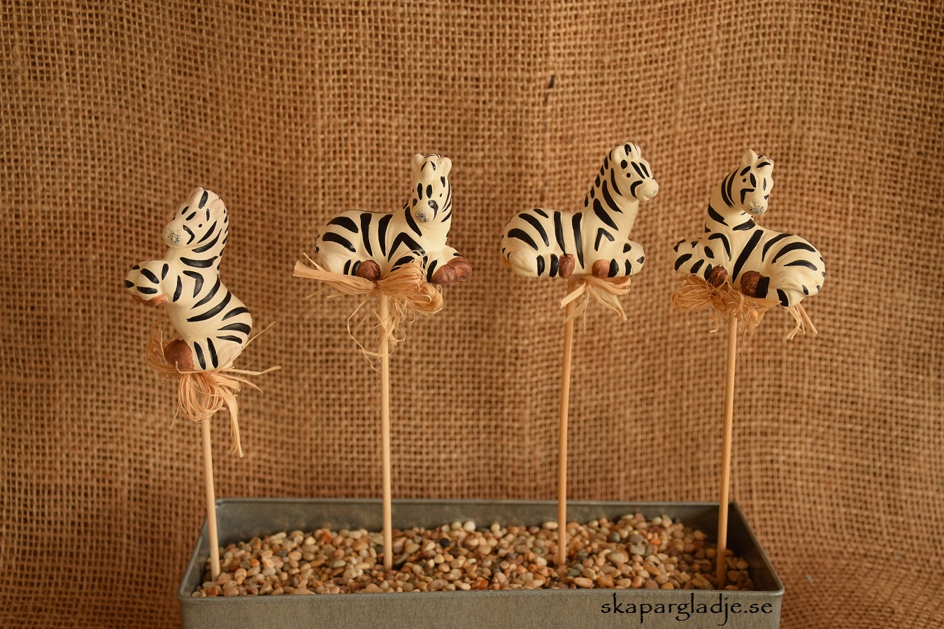 Zebra svart/vit Sticks Olika Modeller