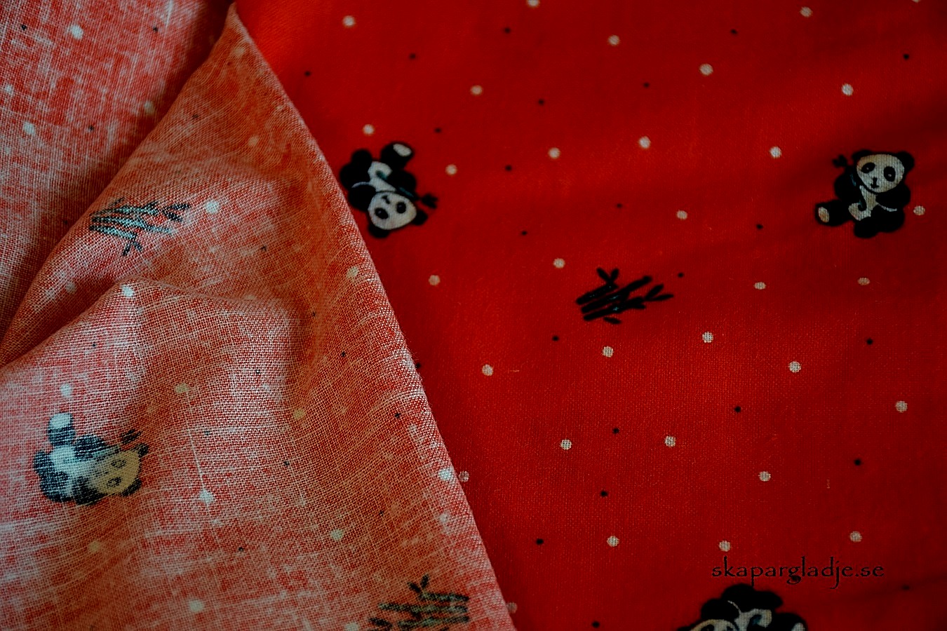 Bomulls-Flanell 100% med Pandor Tyg-Stuvbit Oliksidigt - 2