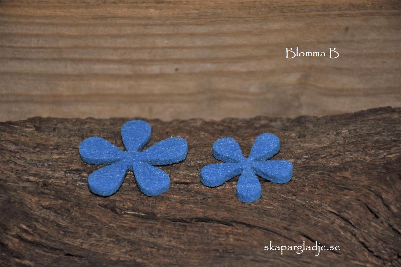 Blommor Fjärilar i Filt Blåa Olika Modeller Set - 4
