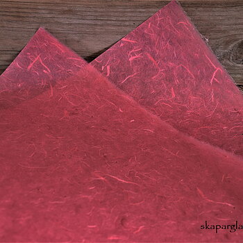 Dekorations-Papper Vaxat Cerise Ark i Olika Strl.