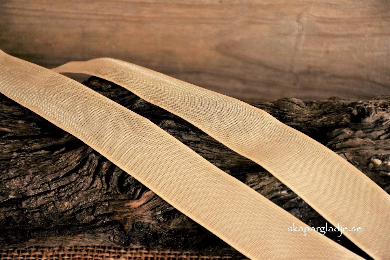 Band Enfärgat Organza Beige 25mm