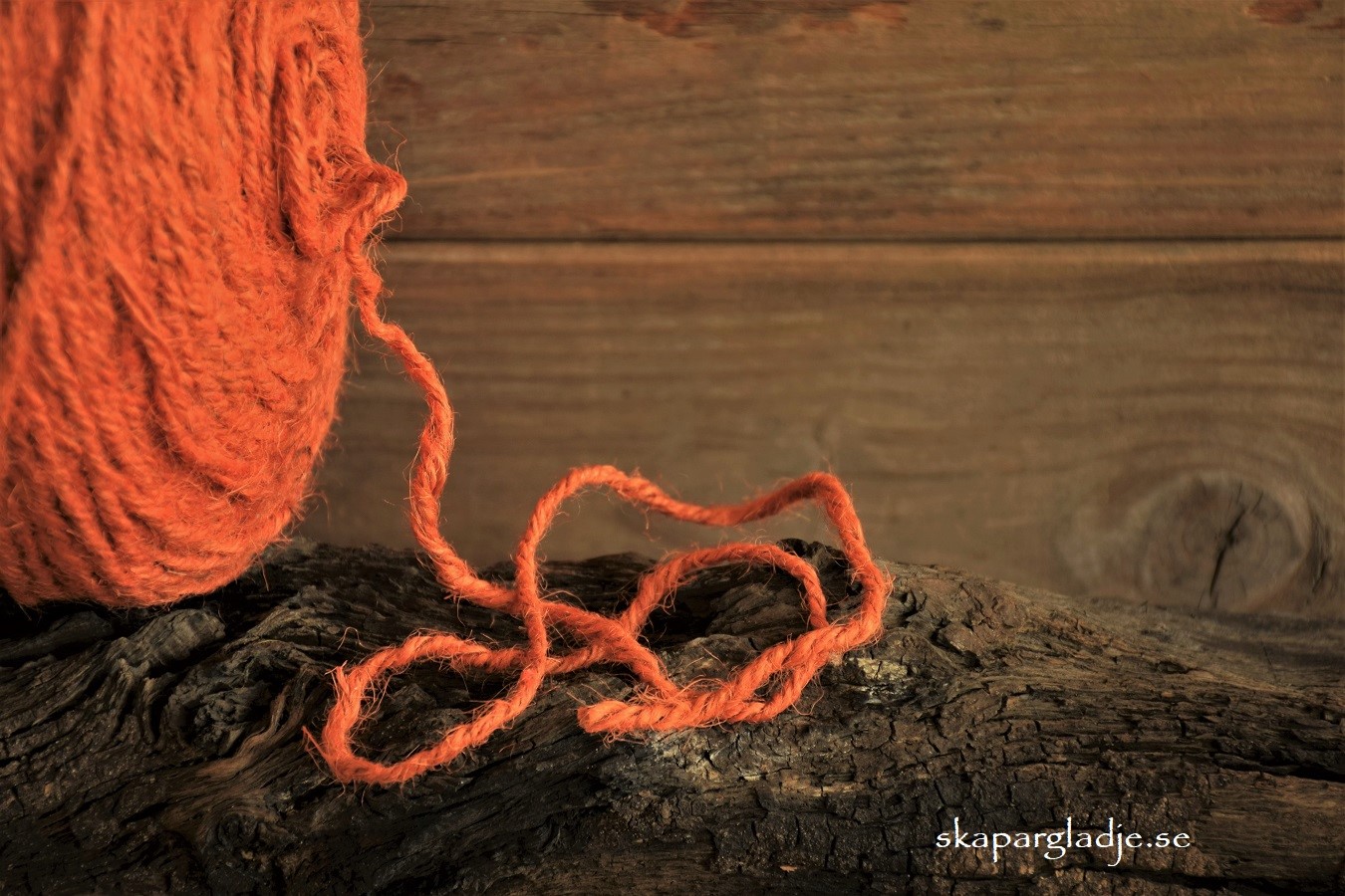 Jute Snöre Orange 4-trådigt o Bredd 4mm 