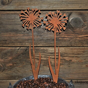 Blomma Metall Rostig med Patina